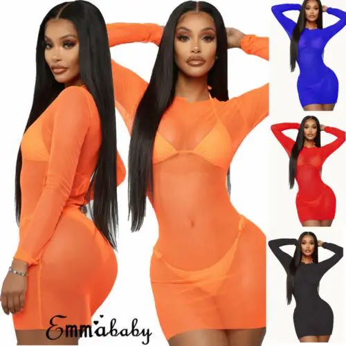 

Meihuida Women Sexy Fishnet Bikini Mesh Cover Up Bathing Summer Beach Dress Swimwear Suit 2019 Hot Newest Fashion Wholesale