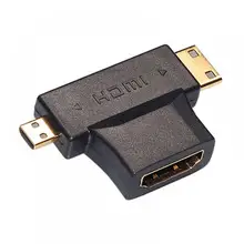 Mini 3 in 1 Micro HDMI Male to Female HDMI 1.4 Cable Adapter Converters for phone camera Card Readers High Quality