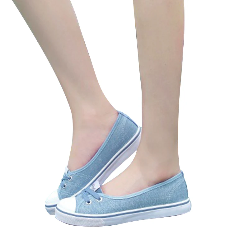 

2019 Autumn New Canvas Ladies Version Of The Tide Stripe Shallow Mouth Flat Women Casual Student Cloth Lazy ClothShoes 19