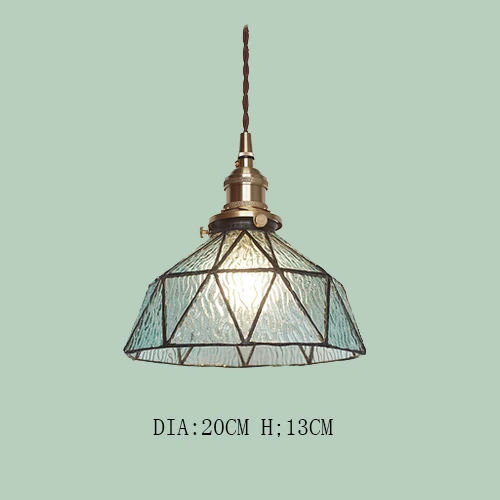 Винтажный подвесной светильник s стеклянная лампа Лофт подвесной светильник для кухни гостиной арт-деко Скандинавская подвесная Светодиодная лампа E27 - Цвет корпуса: Синий