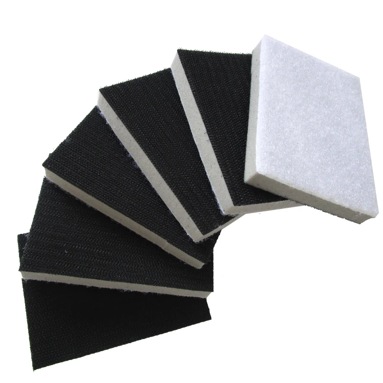 

5PCS High Density Rectangle Sponge Interface Pad 70*100m Flocking Cushion Pad Protection Sander Backing Pad - Hook and Loop