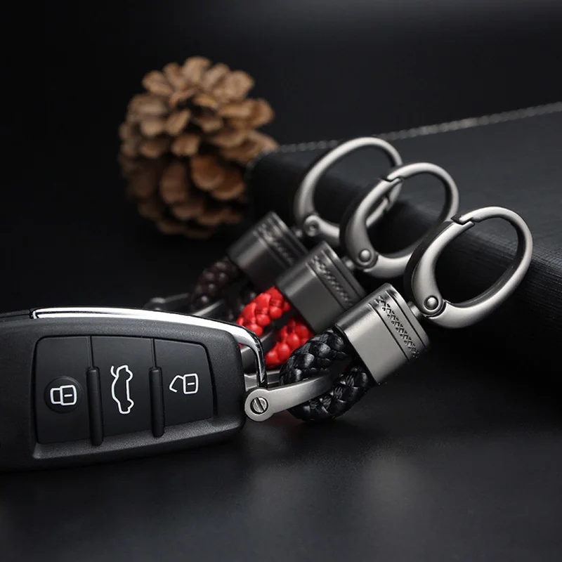 

FLYJ Key Rings Car Key Holder Hand Woven Horseshoe Key Chain Buckle Car Keyring Gift Creative Auto Accessories Keychain