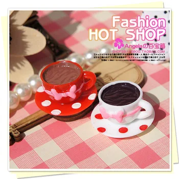 

20pcs/lot flat back resins Bow coffee mugs 25*16mm mixed embellishments cabochons for DIY