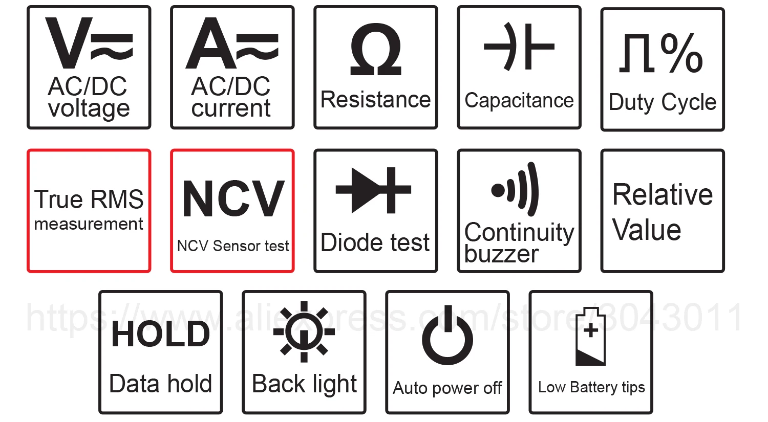 Многофункциональный интеллектуальный цифровой мультиметр DC/AC Сопротивление емкости NCV True RMS электронный инструмент для обслуживания инструменты