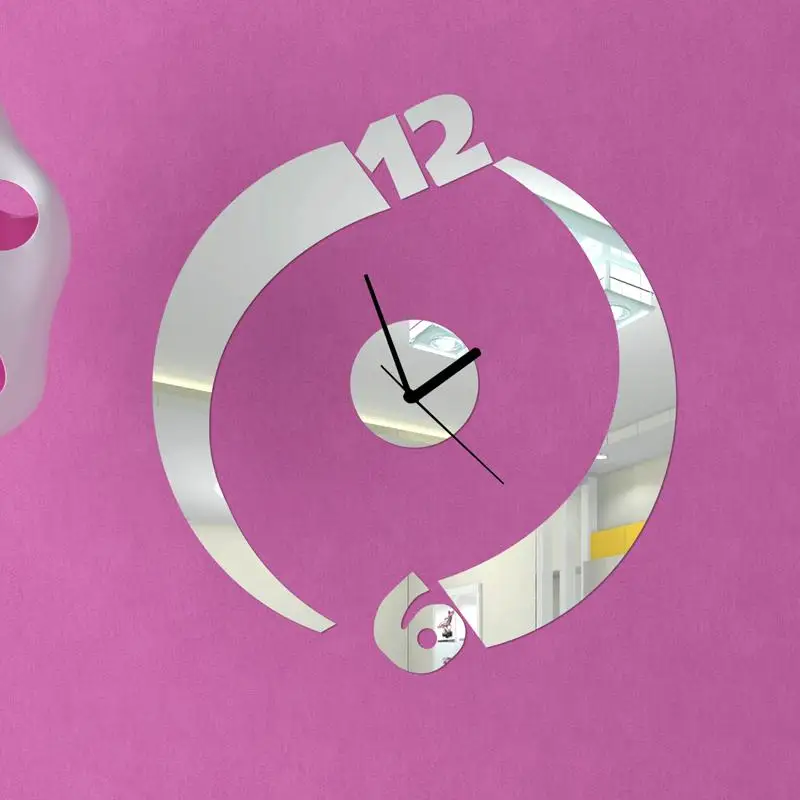 FREE SHIPPING 3D diy mirror wall clocks bedroom wall art decor unique