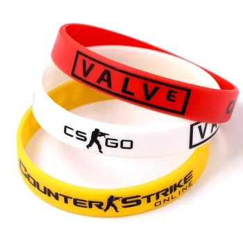 

Wholesale 50pcs/lot Game CSGO Silicone Bracelets Counter Strike Braclet For Men And Women Red White Yellow 3 Colors