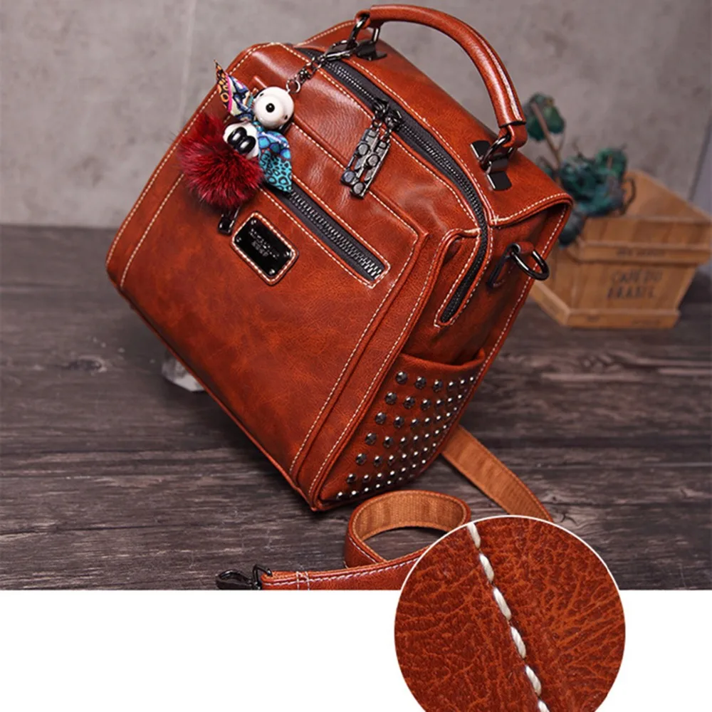  High Quality Women backpack 100% genuine leather back pack Famous Brand lady real leather backpacks - 32980784695