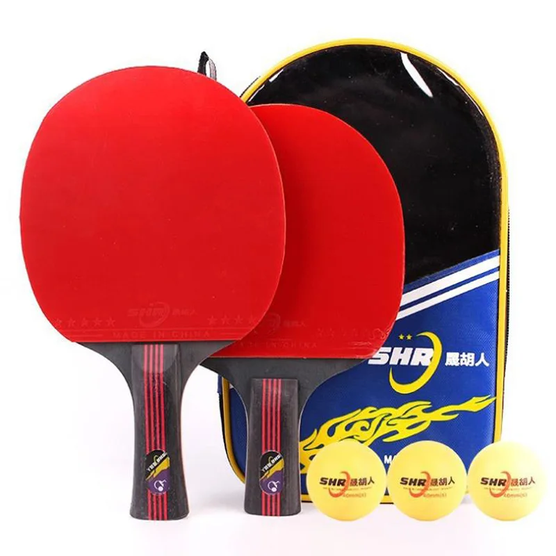 Professional Carbon Fiber Table Tennis Racket Blade Rubber With Double