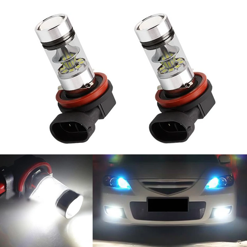 

2x 1200LM H8 H11 Car Fog Lamp Driving Light Bulbs For mazda 3 5 6 xc-5 cx-7 axela atenza