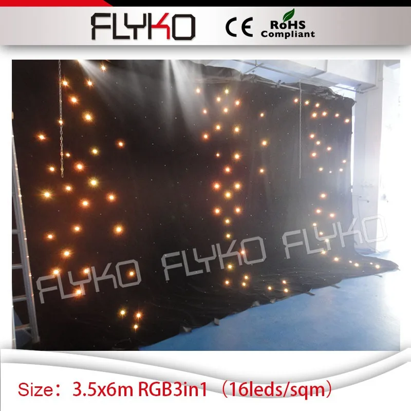 

Indoor LED Effect Light LED star Curtain Cloth for Wedding Birthday Party Event Celebration Backdrop 3.5m*6m