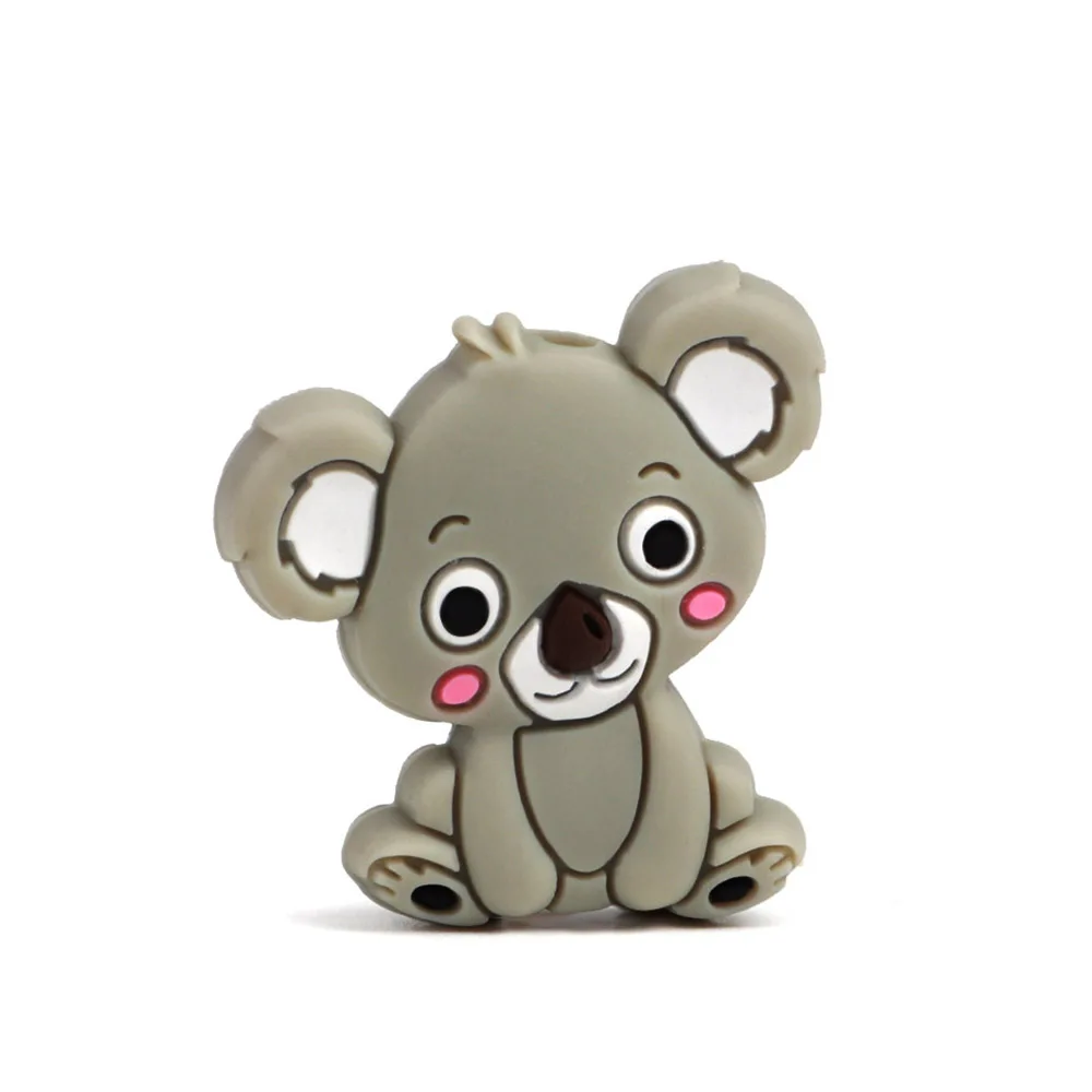 TYRY. HU 10 шт. силиконовые бусины милые мини коала BPA Бесплатно Детские Силиконовые Прорезыватели DIY детские игрушки для прорезывания зубов аксессуары для кормления и подарки - Цвет: TYT012-14