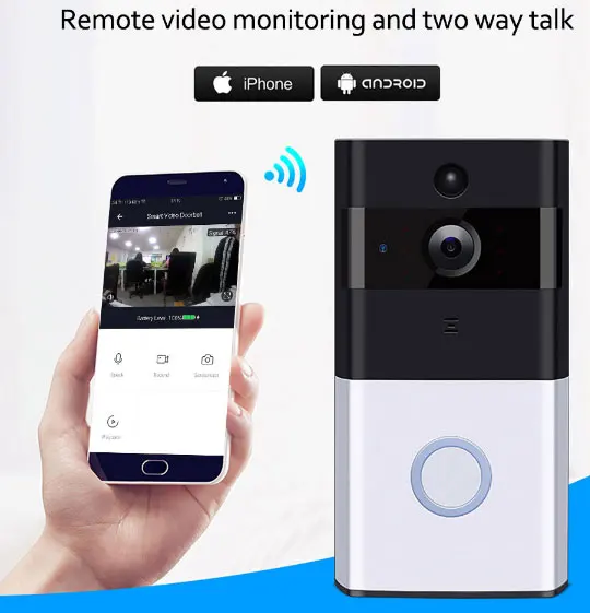 720 P 7 &quotWiFi беспроводной видео домофон дверной звонок ip камера PIR IR ночного видения