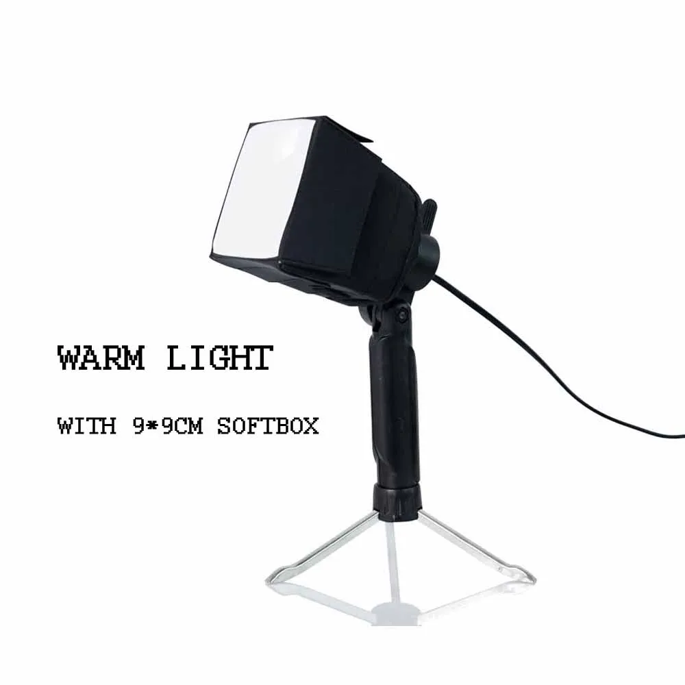 Светодиодный настольный небольшой студийный теплый/белый ручной дополнение освещение для фотографии - Цвет: Warm light softbox