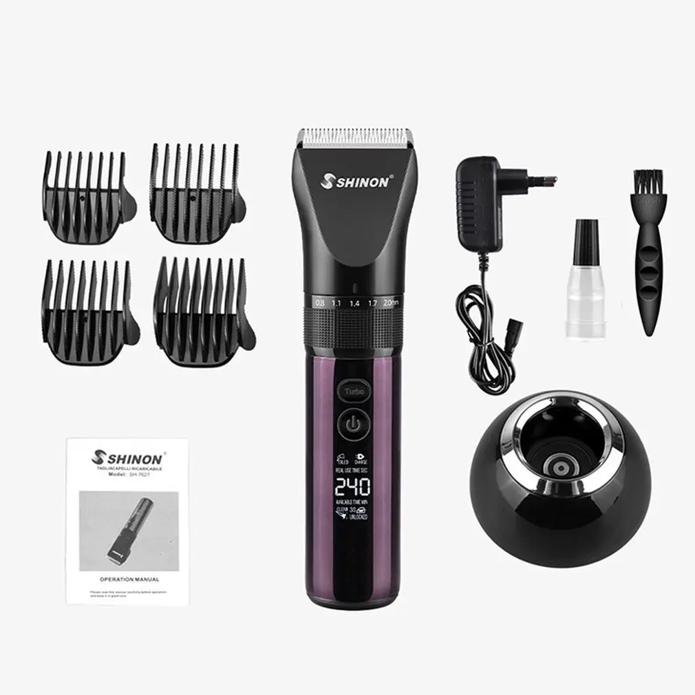 

SH-7627 Hair Clipper Electric Trimmer Rechargeable LCD Digital Hair Cutter Trimmer Shaver Combs Universal Barber Haircut Tool