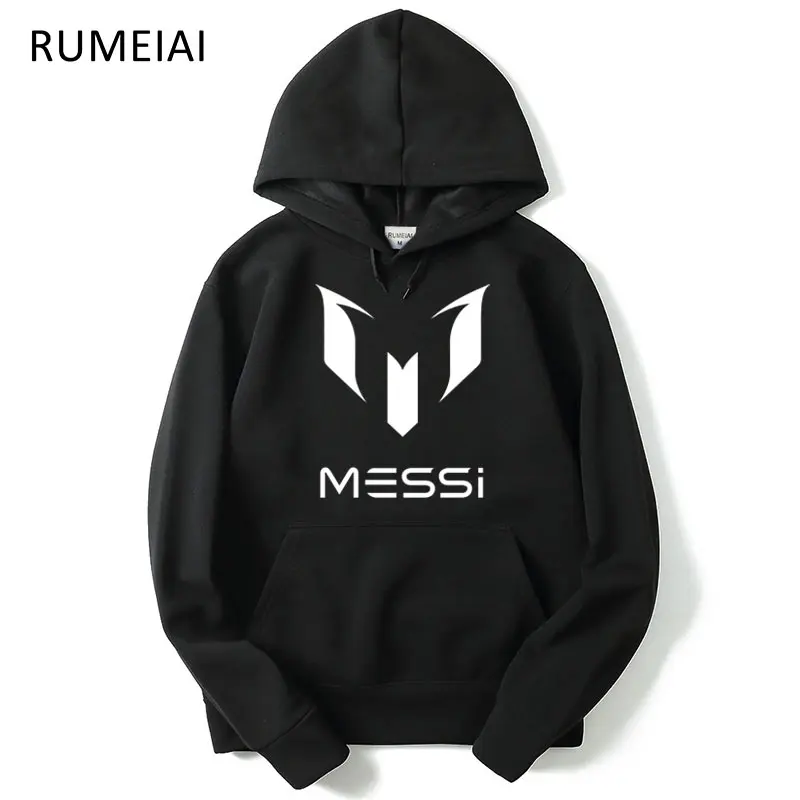 New Autumn Fashion Brand Hoodies Men MESSI Print Casual Sportswear Man Hoody Long Sleeved Sweatshirt Mens