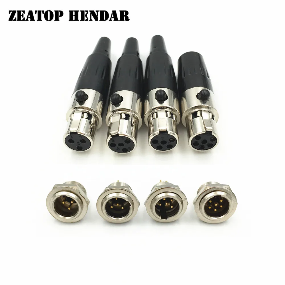 5 компл. Mini XLR 3 4 5 6 Pin женский встроенный в линию разъем+ 3 4 5 6 Pin гнездо Jack адаптер для микрофона микрофон аудио кабель Разъем