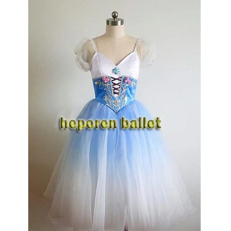 

High Quality Customized Blue Gradient Color Soft Giselle Ballet Dress Costume Nightgown,Coppelia Ballet Dresses Retail Wholesale