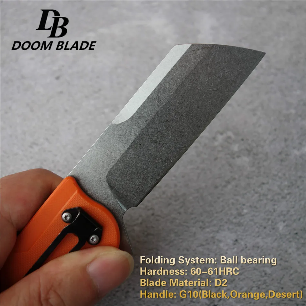 

7.8" 60-61HRC Knives D2 Steel High Quality G10 Outdoor Portable Tactical Folding Knife Camping Excursion Defensive Pocket Knifes