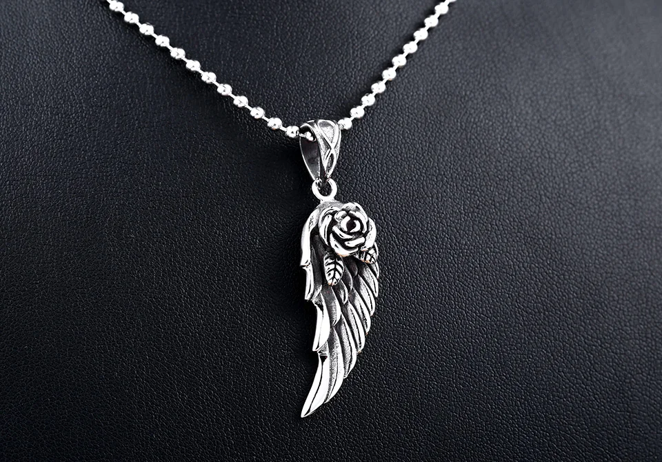 BEIER Cool Nice Detail Part Feather Flower Pendant For Man And Woman 316L Stainless Steel Gothic Personality Pendant BP8-262