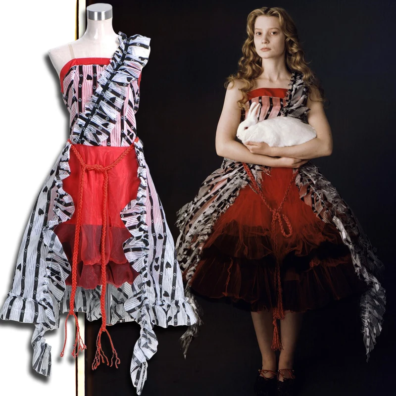 

Alice's Adventures in Wonderland Alice cospaly costume red dress