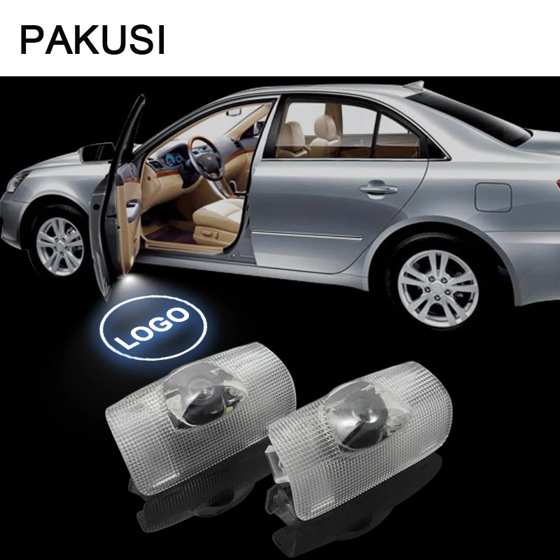 

PAKUSI 2X Car Door Welcome Light For Toyota prius tundra corolla prado sequoia highlander Reiz Alphard Sienna Projector logo