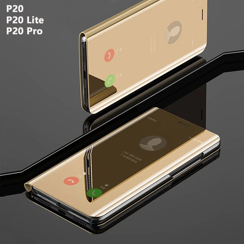Откидной смарт-зеркальный чехол для телефона, чехол, для HuaWei P30 Lite P 30 Pro P30Lite P30pro, прозрачный кожаный чехол с Откидывающейся Крышкой цвета розового золота