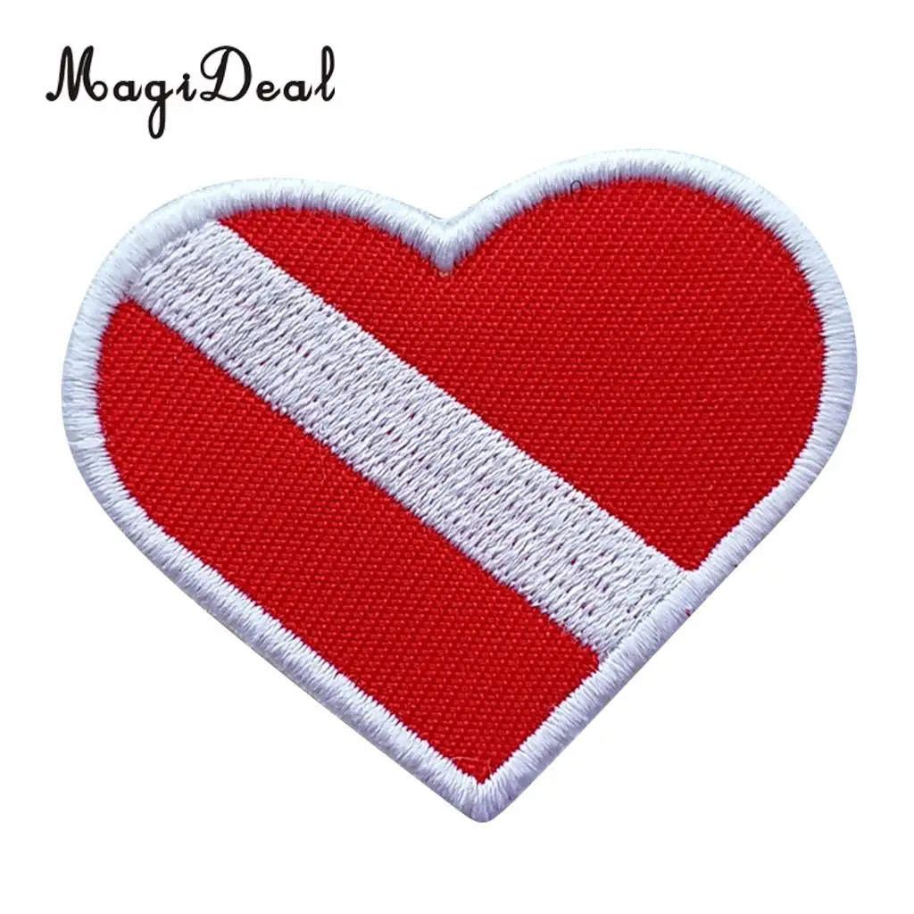 Dive Diver Down Flag Alpha Flag Patch Patches Backpack Badge Iron On Embroidered Applique Underwater Scuba Diving Souvenir