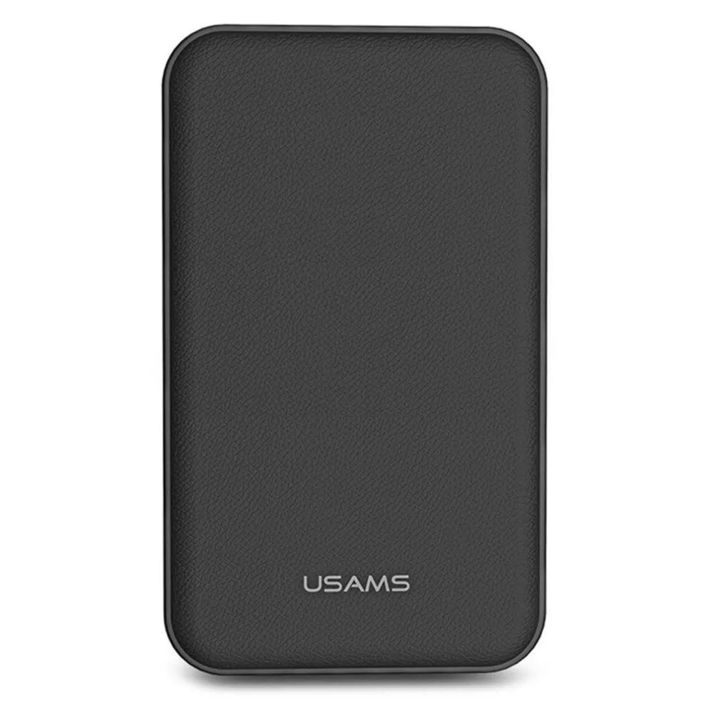 

USAMS US-CD15 Fashion Leather Grain 8000mAh 2A Fast Charge Power Bank Fire-resistant ABS External Power Backup