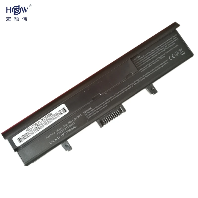Аккумулятор HSW 5200 мАч для ноутбука DELL XPS M1530 1530 HG307 RU006 TK330 RU033 RN894 GP97 XT832 312 0664 451 10528