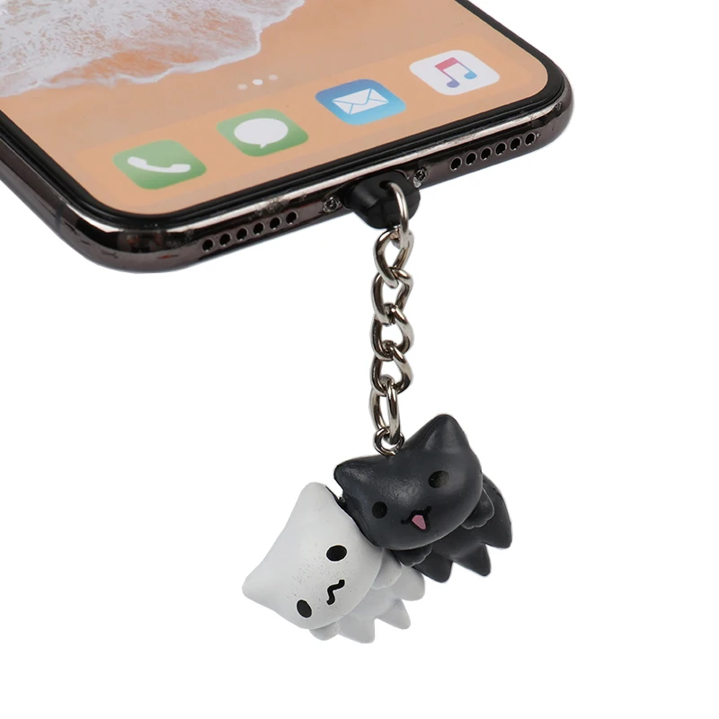 Clanic Cute cartoon cat mobile phone charge port dust plug for iphone x 8 7 plus phone accessories gadget decoration penda Clanic Cute cartoon cat mobile phone charge port dust plug for iphone x 8 7 plus phone accessories gadget decoration penda