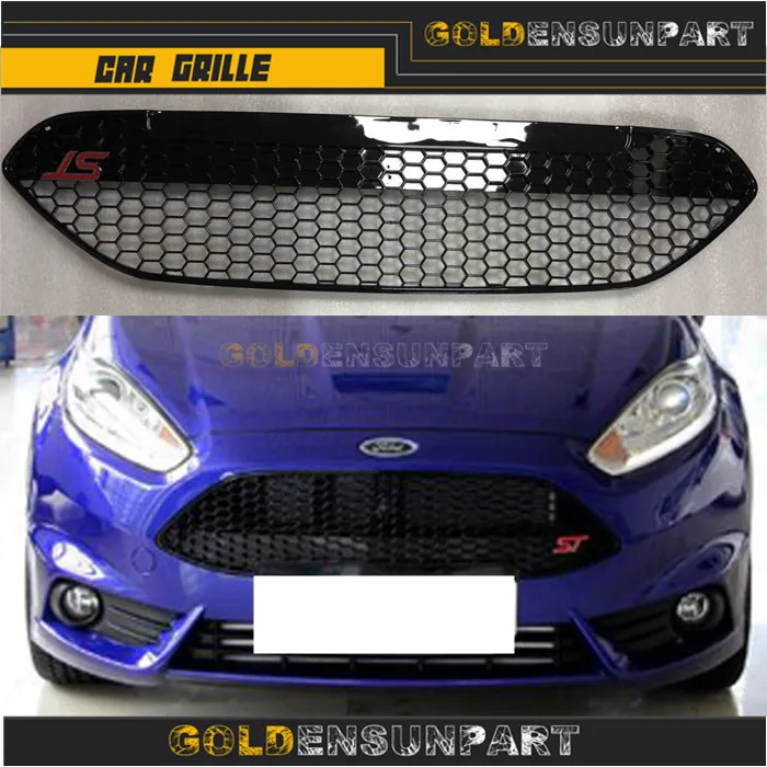 

For SHIP ford grills Racing ABS ST FREE grille styling 2013-2017 black trimfor car front grill FIESTA