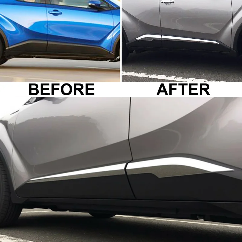 For Toyota C-HR CHR 2017 2018 2019 Door Body Side Line Cover Molding Chrome Trim