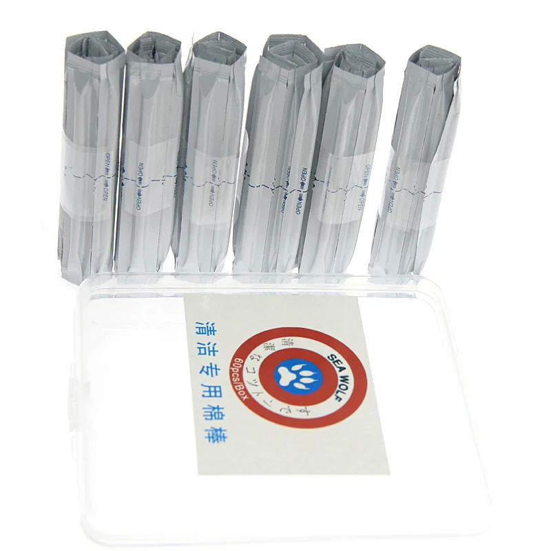 

60Pcs/Box Wet Alcohol Cotton Swabs Double Head Cleaning Stick For IQOS 2.4 PLUS LIL/LTN/HEETS/GLO Heater