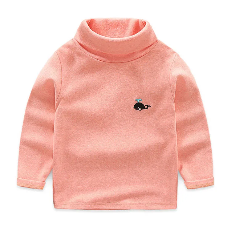 Benemaker вязаные свитера с высоким воротом для девочек и мальчиков; Осенняя От 2 до 8 лет с длинными рукавами; детская одежда; теплые пуловеры для маленьких детей; JH055 - Цвет: Pink