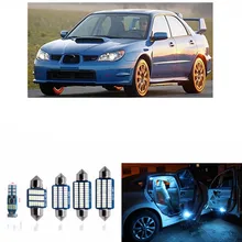 8 шт. автомобиля светодиодный подкладке Лампочки комплекты для 2002-2007 Subaru Impreza Географические карты Купол Магистральные Номерные знаки для мотоциклов лампа 12 В тюнинг автомобилей Белый Синий