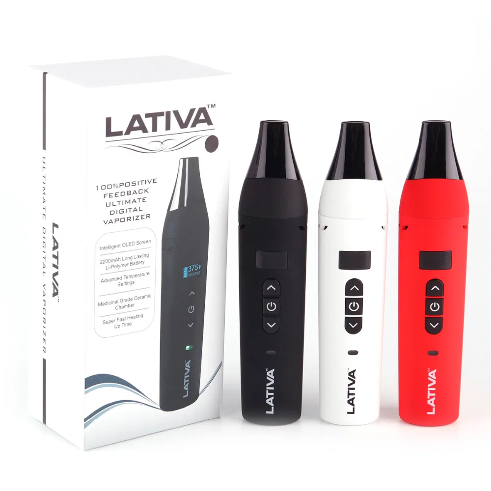 

Original Dry Herb Vaporizer Electronic Cigarette kit Airistech Lativa 2200mAh OLED Touch Screen Sub Ohm TC Vape Herbal pen vapor