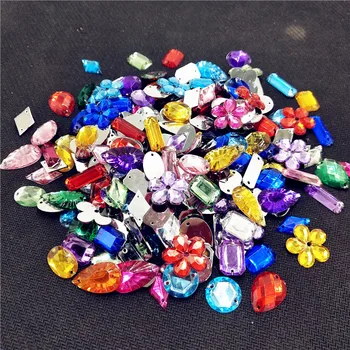 

suoja 100pcs/lot mix color Acrylic Crystal Face Flat back Rhinestones Shiny Beads DIY Nail Art Jewelry Decoration