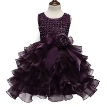 Princesse Fille Robe Pourpre Robe Enfants Robes de Demoiselle D’honneur de Filles Tulle Robe Enfants Cérémonies Partie Robes Pour Filles Mariages