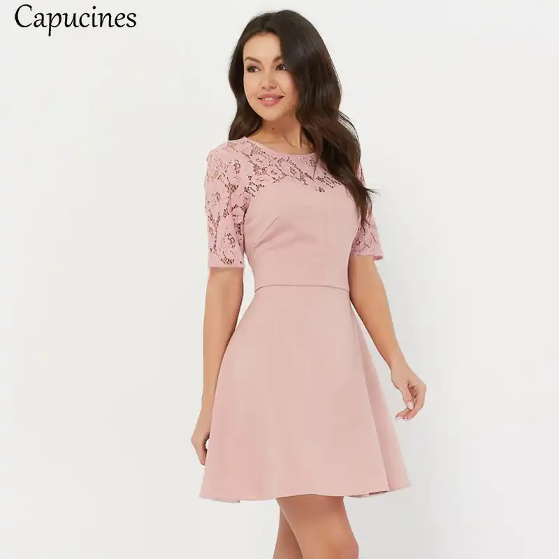 pink lace summer dress