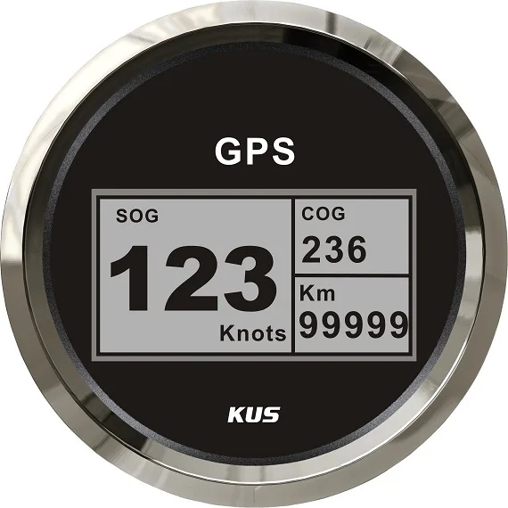 KUS DN85mm черный/белый цифровой gps Спидометр 0-999KMH с сопряженной антенной для автомобиля, грузовика, мотоцикла(PN: KY08038/KY08118