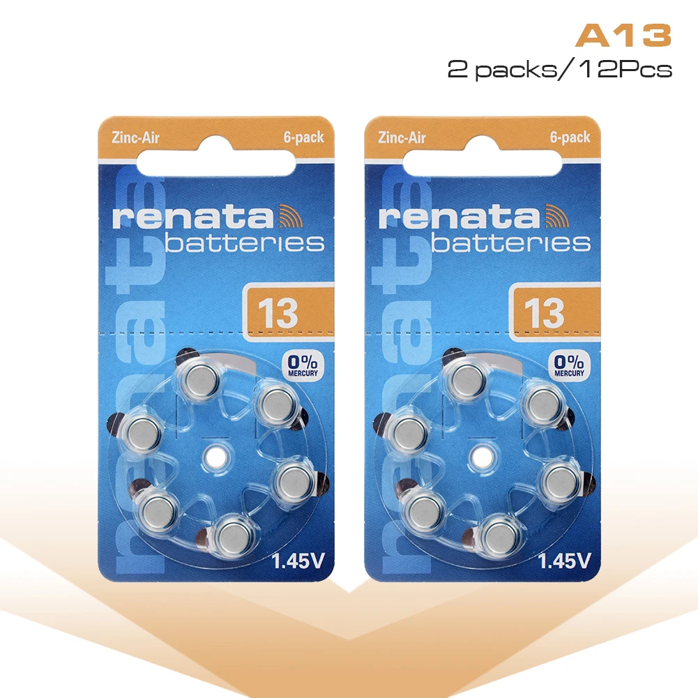 

12Pcs Zinc Air Hearing Aid Batteries 13A A13 13A 13 P13 PR48 Button Cell Battery for BTE Hearing aid 13A A13 Hearing Aid Battery