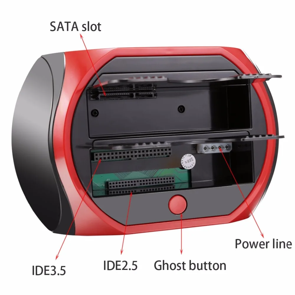 Все в 1 HDD док-станция двойной 2," 3,5" IDE Внешний жесткий диск SATA коробка USB2.0 Card Reader внешний накопитель для хранения для компьютера