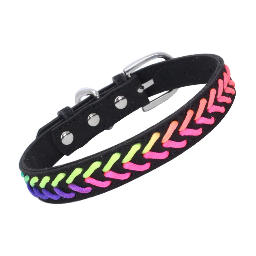 Soft Cats Collars Handmade Gradient Color Plait Microfiber Decorative Collar for Cat Kitten 10 Colors katten halsband | Дом и сад