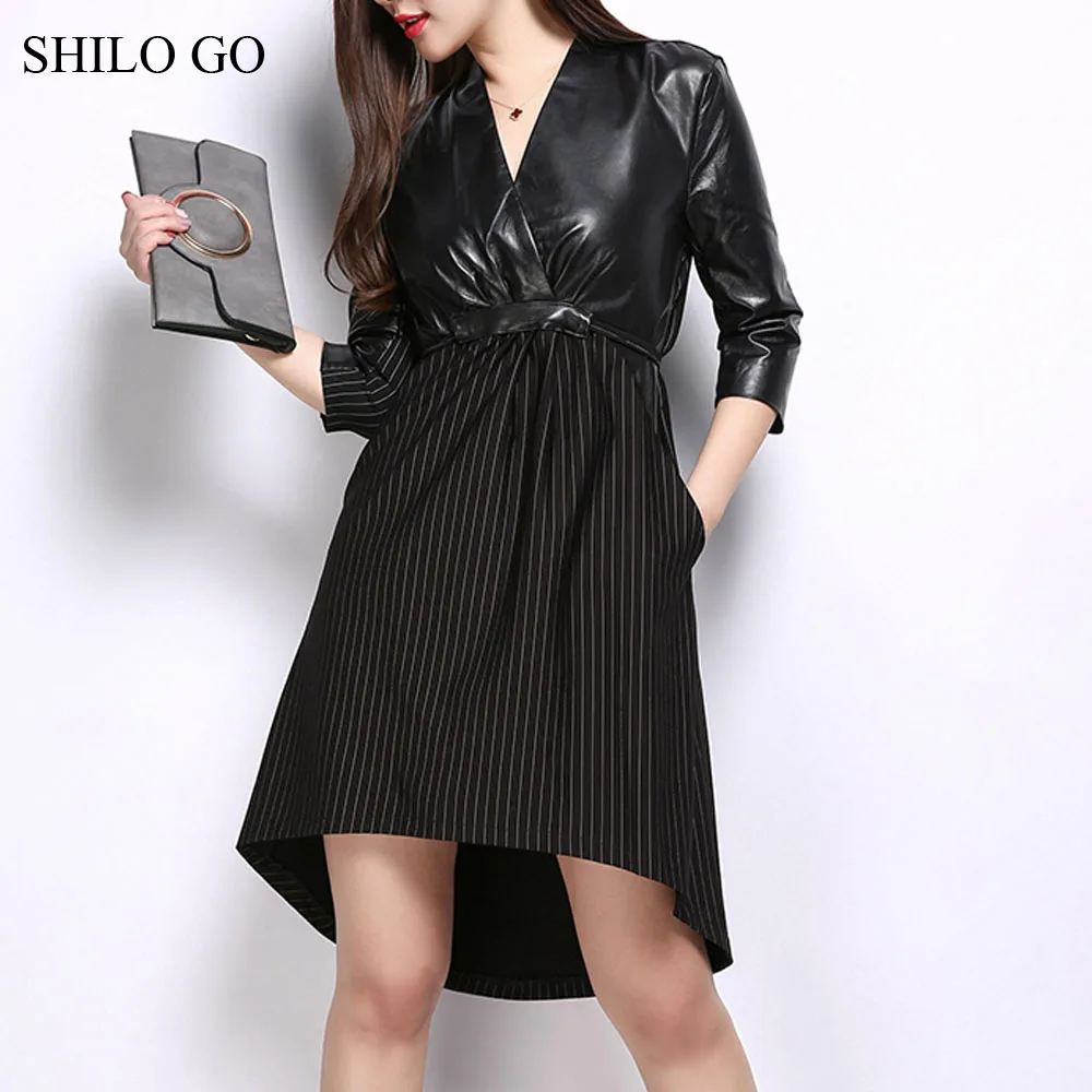 Платье SHILO GO женское Осеннее модное ассиметричное из натуральной овчины с