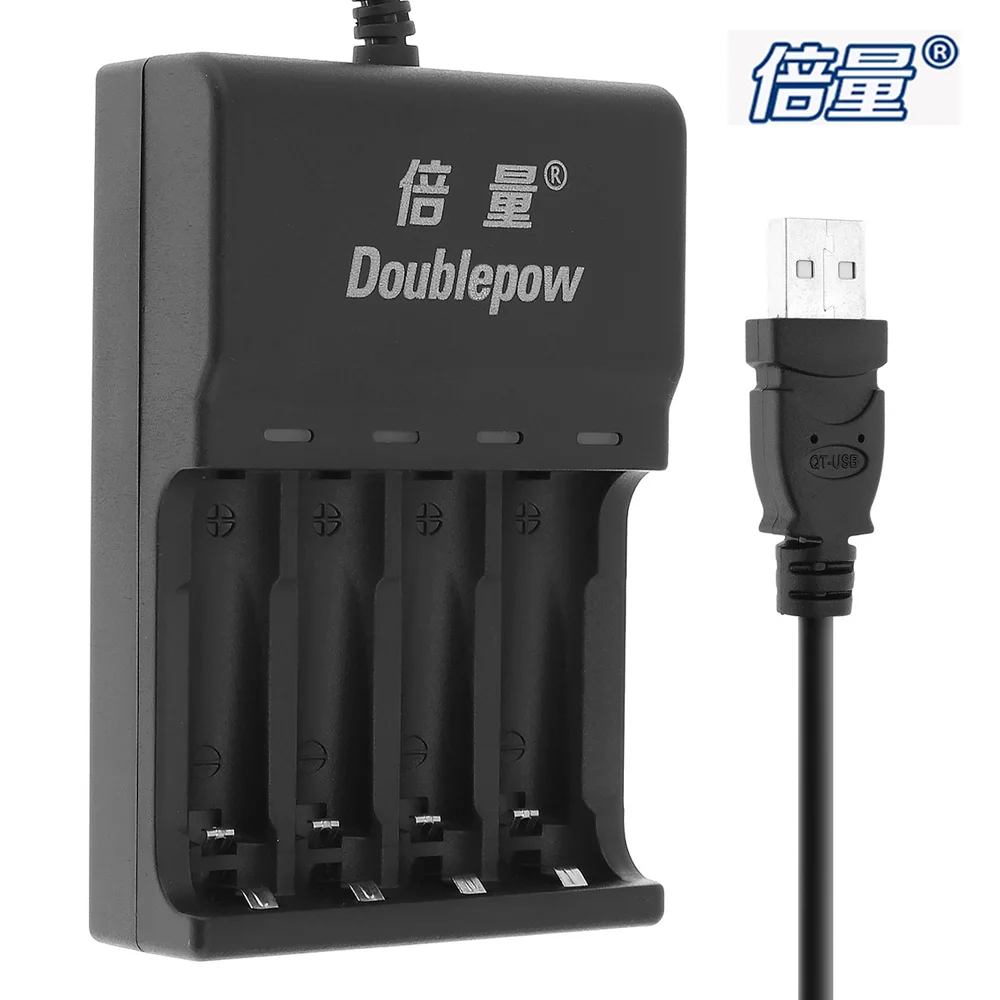 

Doublepow Quick Intelligent NiMH NiCD USB Battery Charger with 4 Slots LED Indicator for AA AAA Ni-MH Ni-CD Battery