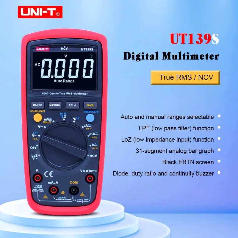 Цифровой мультиметр UNI T UT139S Автоматический диапазон датчик температуры True RMS