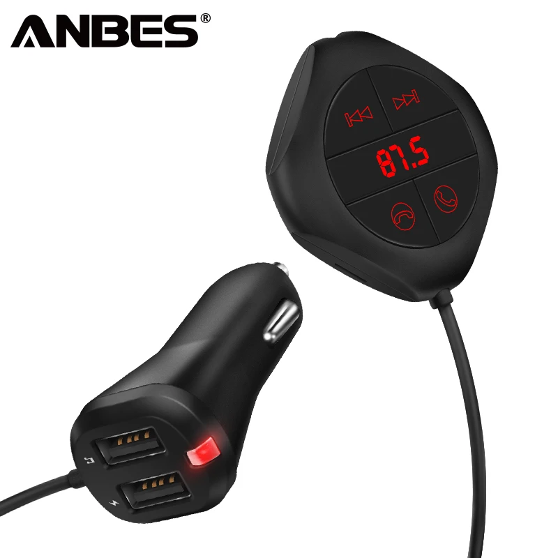 ANBES Dual USB Car Charger 2.5A Quick Charge Bluetooth Aux FM Transmitter Bluetooth Hand-sfree Car Kit Audio MP3 Player 