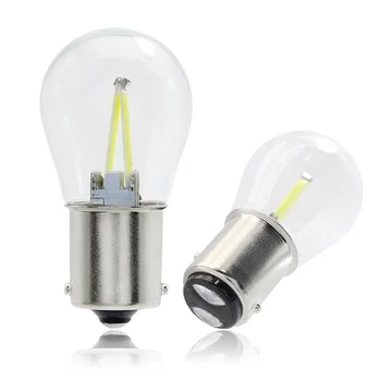 

1156 BA15S 1157 BAY15D Strobe Flash COB LED Filament Car Light Bulb 12V Glass flashing Brake Reverse Turning DRL Signal Lamp