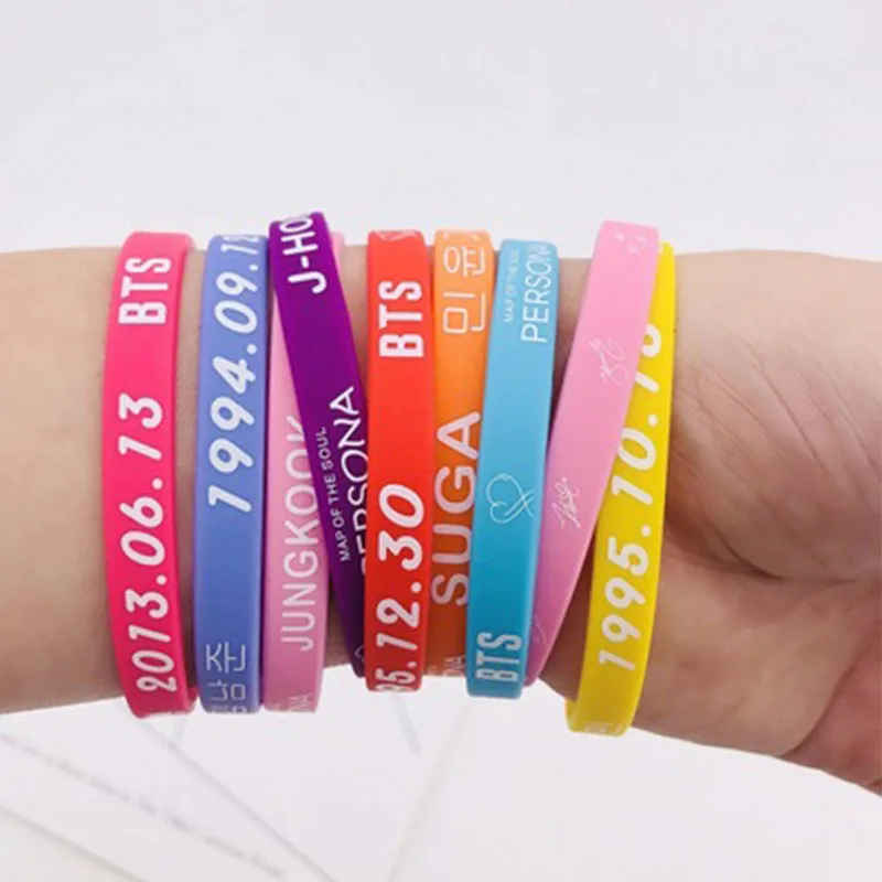 

Bangtan Boys BlackPink Silicone Colorful Bracelets Jewelry Wristband Map Of The Soul Persona Accessories LX274