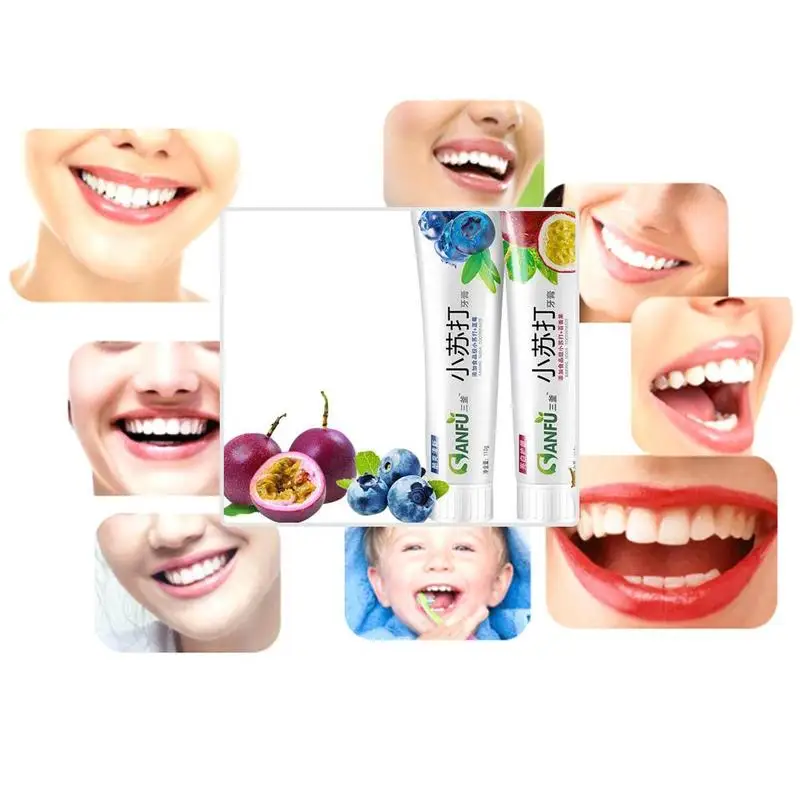 Маракуйя, Черника пищевая Сода зубная паста Отбеливание зубов Гигиена полости рта зубной пасты уход за зубами удаление от зубных пятен
